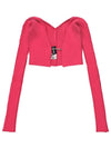 La Maille Pralu Micro Charm Logo Cardigan Pink - JACQUEMUS - BALAAN 2