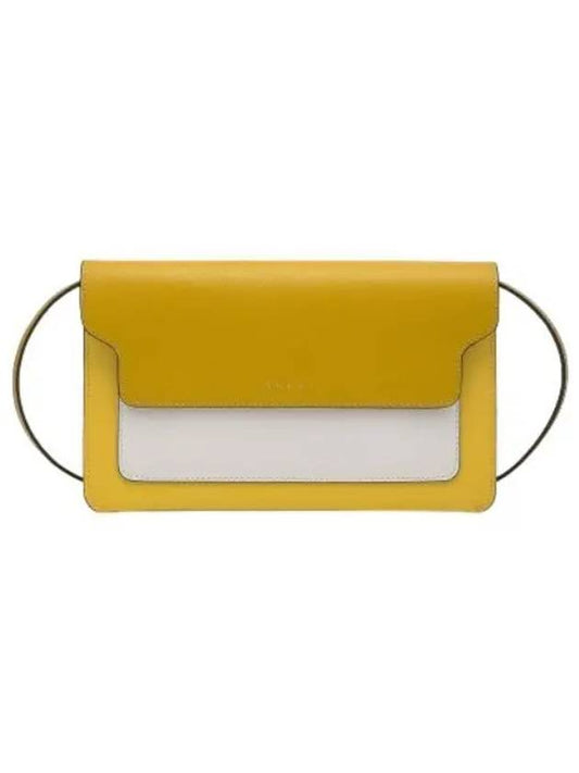Trunk Saffiano Cross Bag Yellow White - MARNI - BALAAN 1