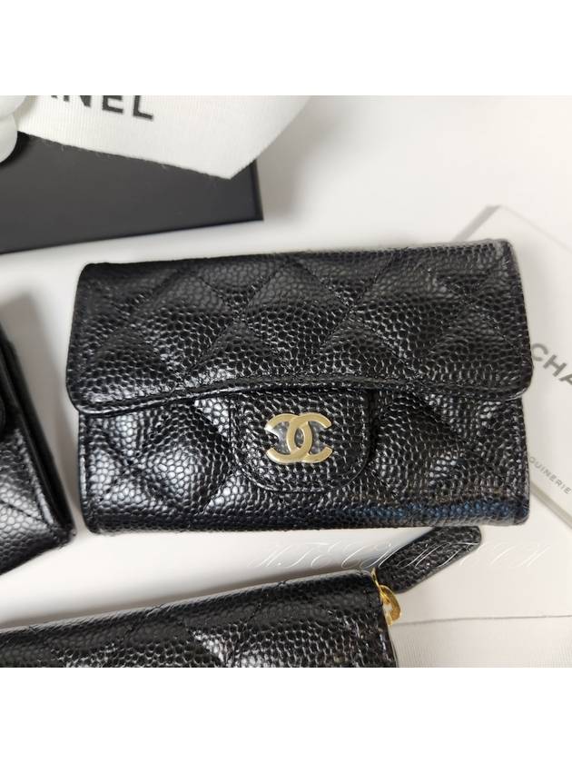 Women s Classic Snap Card Wallet Caviar Black Gold AP0214 - CHANEL - BALAAN 5