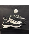 Mixed Fibers Fabric Suede Low Top Sneakers White Black - CHANEL - BALAAN 4