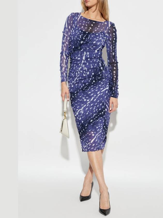 Diane Von Furstenberg Dress Olso, Women's, Navy Blue - DIANE VON FURSTENBERG - BALAAN 2