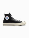 Chuck 70 Leather High Top Sneakers Black - CONVERSE - BALAAN 2