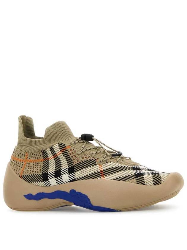 Check Knit Neptune Low Top Sneakers Sand - BURBERRY - BALAAN 3