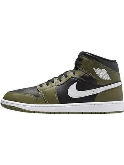 Air Jordan 1 Mid High Top Sneakers Medium Olive - NIKE - BALAAN 2