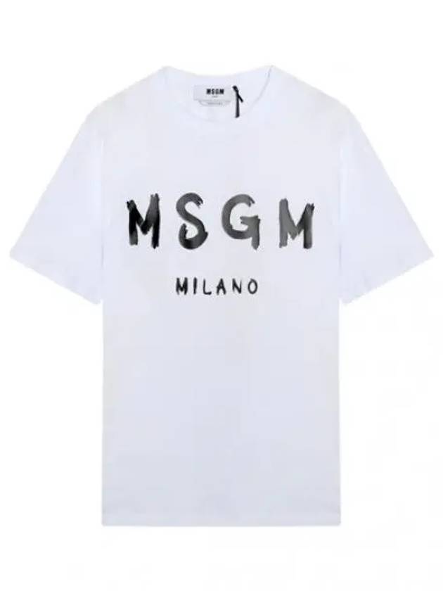 brushed logo short sleeve t shirt - MSGM - BALAAN 1