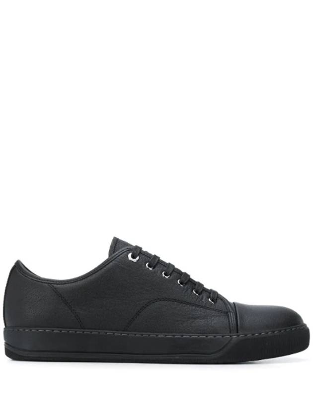 Leather Lace-Up Low Top Sneakers Brack - LANVIN - BALAAN 1