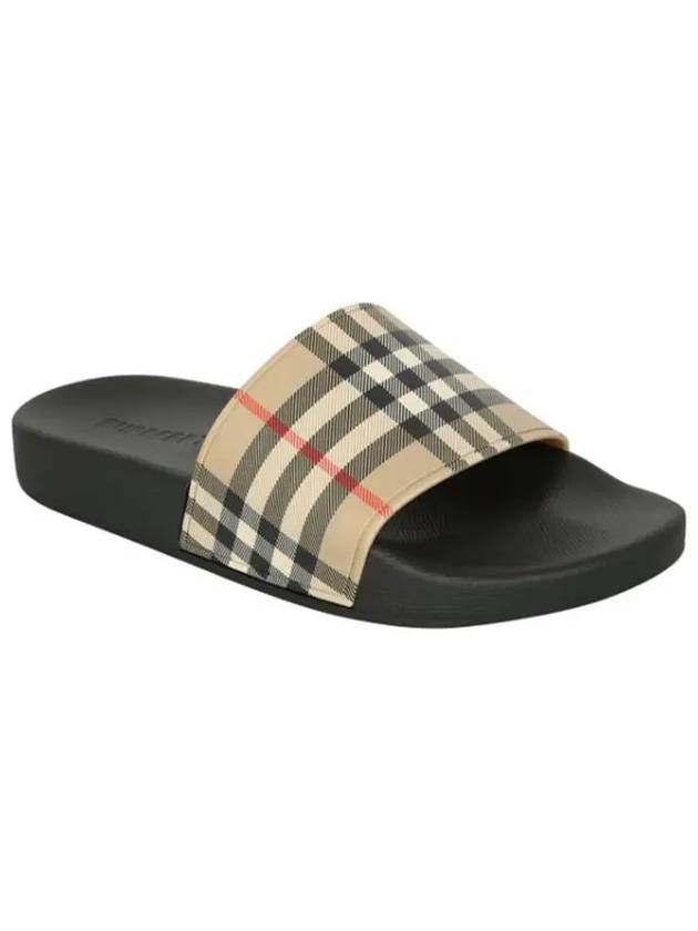 Check Furley Slippers Beige - BURBERRY - BALAAN 3