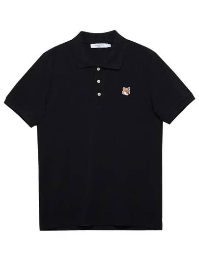 Fox Head Patch Classic Short Sleeve Polo Shirt Black - MAISON KITSUNE - BALAAN 2