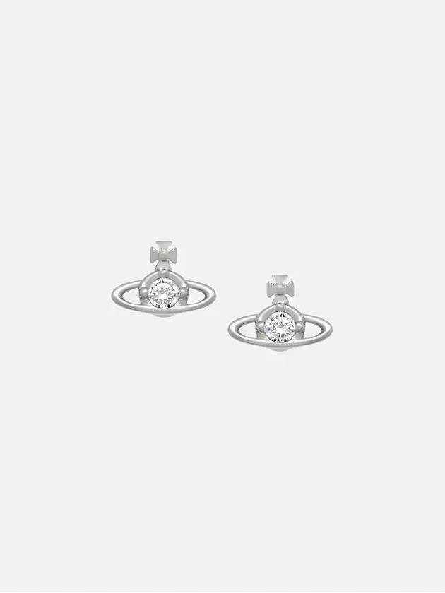 Nano Solitaire Crystal Earrings Silver - VIVIENNE WESTWOOD - BALAAN 2