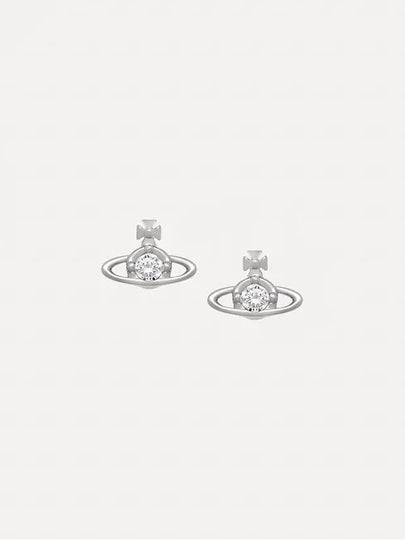 Nano Solitaire Crystal Earrings Silver - VIVIENNE WESTWOOD - BALAAN 2