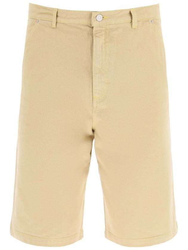 Men's Logo Patch Back Bermuda Shorts Natural - KENZO - BALAAN 1