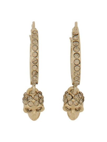 Skull Mini Creole Hoop Earrings Gold - ALEXANDER MCQUEEN - BALAAN 2