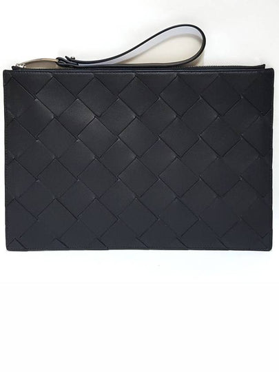 Intrecciato Strap Clutch Bag Black - BOTTEGA VENETA - BALAAN 2