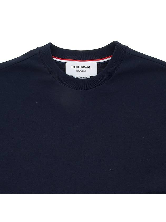 Engineered 4 Bar Medium Weight Jersey Oversized Long Sleeved T-Shirt Navy - THOM BROWNE - BALAAN 4