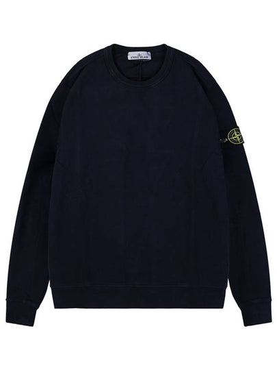 Brushed Cotton Fleece Garment Dyed Crewneck Sweatshirt Navy - STONE ISLAND - BALAAN 2