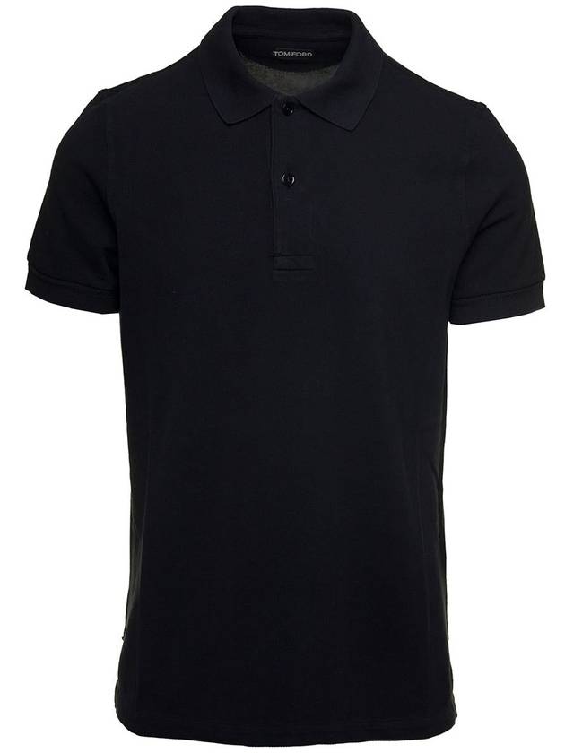 Men's Classic Tennis Short Sleeve Polo Shirt Black - TOM FORD - BALAAN 2