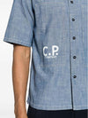 Chambray Logo Short Sleeve Shirt Blue - CP COMPANY - BALAAN 5