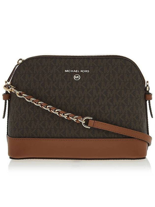 Large Logo Dome Cross Bag Brown - MICHAEL KORS - BALAAN 2