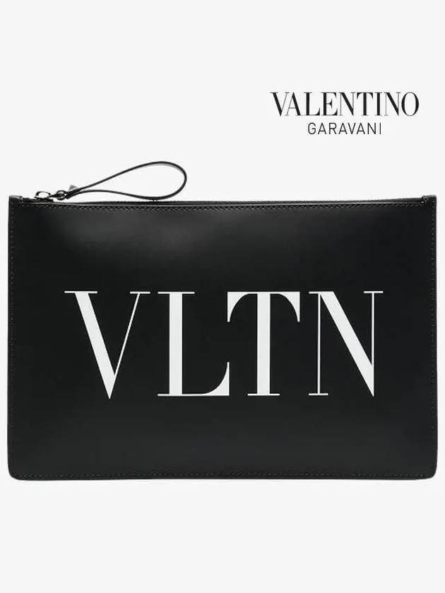 VLTN Logo Clutch Bag Black - VALENTINO - BALAAN.