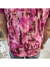 Tie Dye Printed Short Sleeve T-Shirt Pink - AMI - BALAAN 7