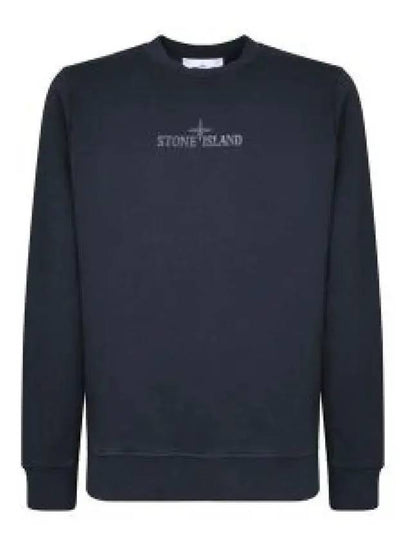 66182 Cotton Fleece Crew Neck Sweatshirt Navy - STONE ISLAND - BALAAN 2