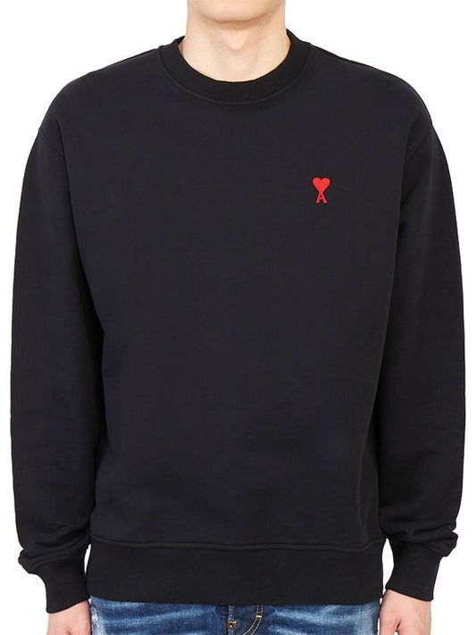 Small Heart Logo Sweatshirt Black - AMI - BALAAN 2