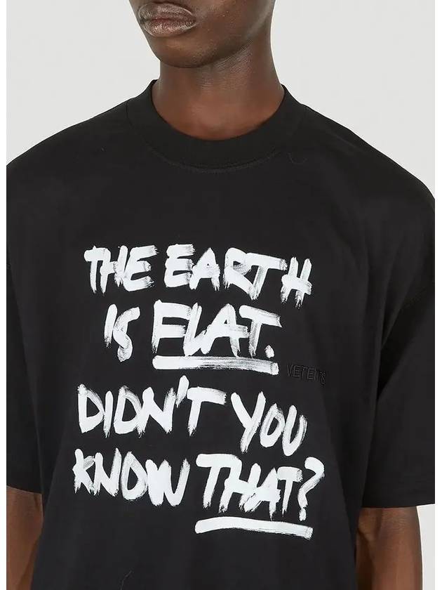 Flat Earth Flat Earth Print Cotton TShirt Black - VETEMENTS - BALAAN 4