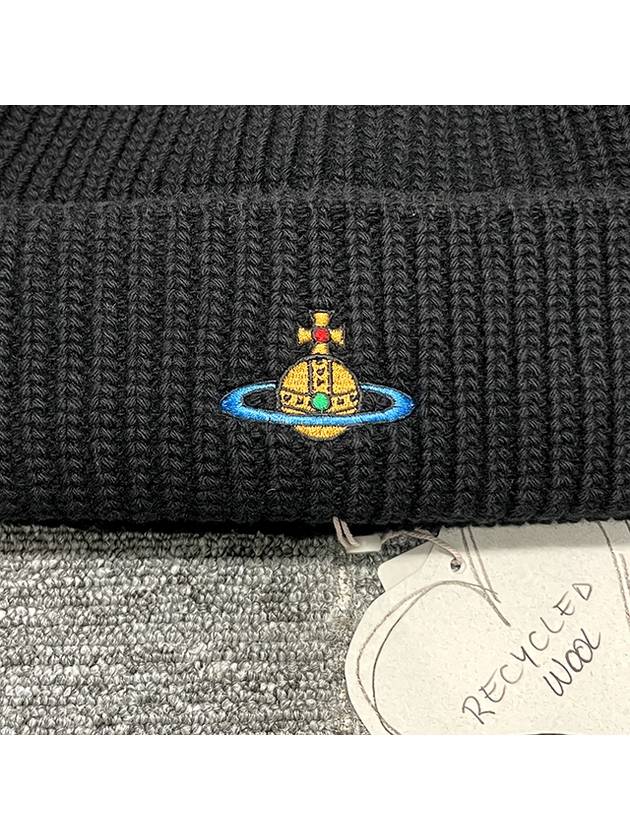 ORB Logo Sporty Beanie Black - VIVIENNE WESTWOOD - BALAAN 7