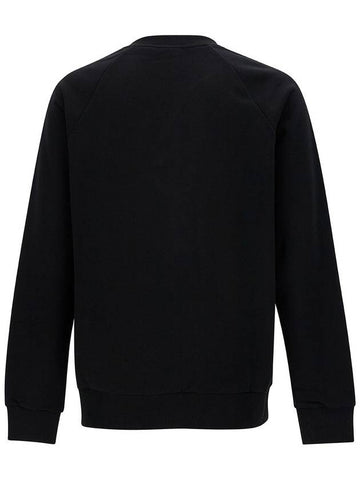 Black Crewneck Sweatshirt With Contrasting Logo Print At The Front In Cotton Man - BALMAIN - BALAAN 1