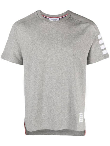 SHORT SLEEVE TEE W/ 4 BAR STRIPE IN MILANO COTTON - THOM BROWNE - BALAAN 1