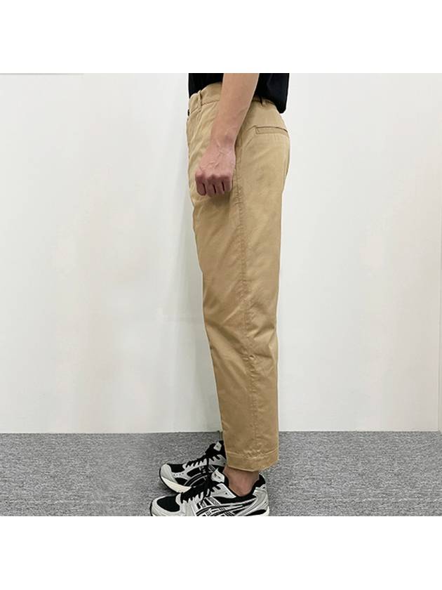 Fox Embroidery Regular Chino Cotton Straight Pants Beige - MAISON KITSUNE - BALAAN 5