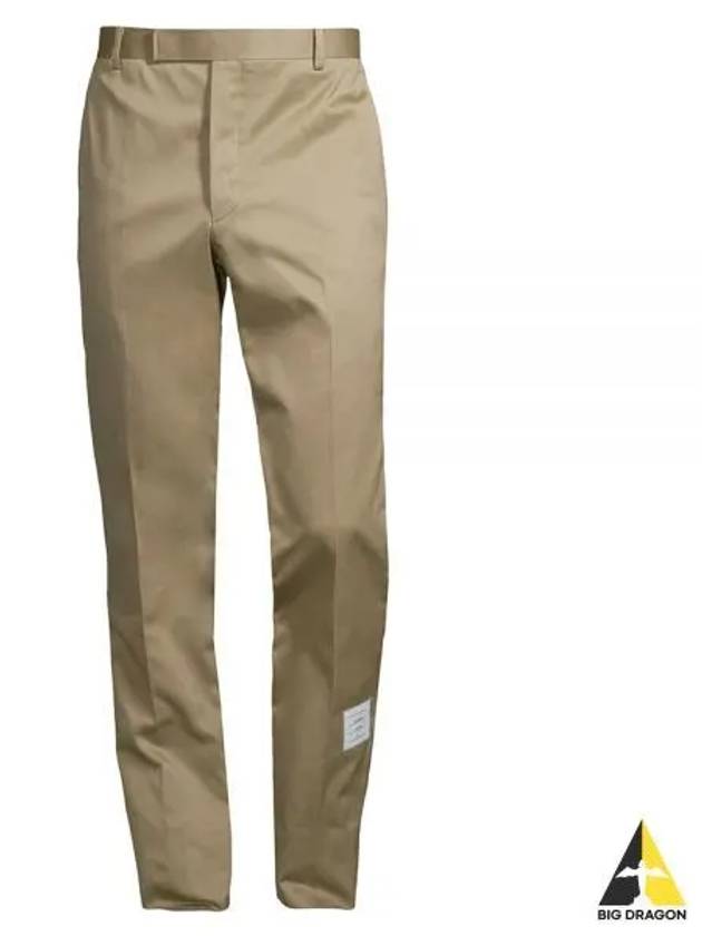 Men's Twill Unconstructed Cotton Straight Pants Beige - THOM BROWNE - BALAAN 2