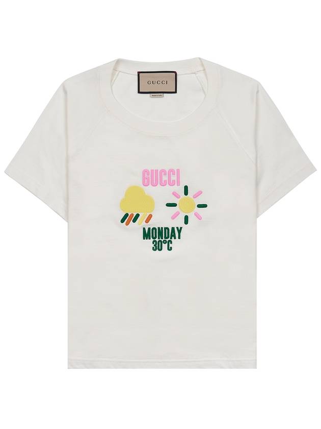 Jersey Cotton Long Sleeve T-Shirt White - GUCCI - BALAAN 9