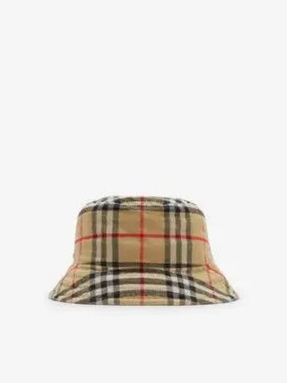 Check Cotton Blend Bucket Hat Beige - BURBERRY - BALAAN 2