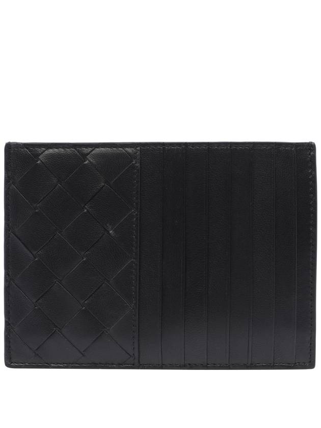 Intrecciato Coin Pocket Leather Card Wallet Black - BOTTEGA VENETA - BALAAN 1