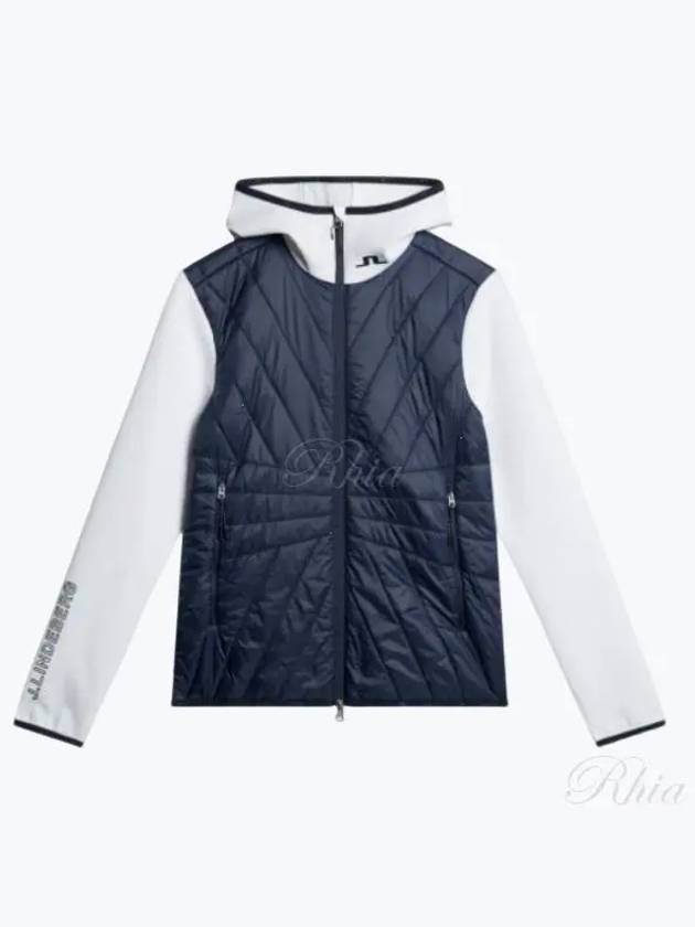 Women's Holma Quilt Hybrid Zip-Up Hoodie Navy - J.LINDEBERG - BALAAN 2