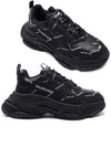 Allover Logo Triple S Low Top Sneakers Black - BALENCIAGA - BALAAN 3