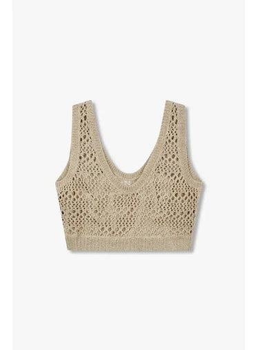 10 epoint women s wide neck crochet bustier melange beige - BRUNELLO CUCINELLI - BALAAN 1