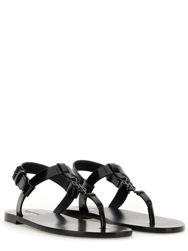 Cassandre Flip Flops Black - SAINT LAURENT - BALAAN 3