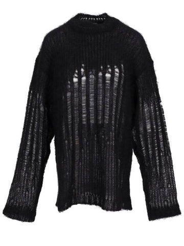 RIGMOR OVERSIZE JUMPER DEGRADE' BRUSHED MOHAIR SIL - ANN DEMEULEMEESTER - BALAAN 1