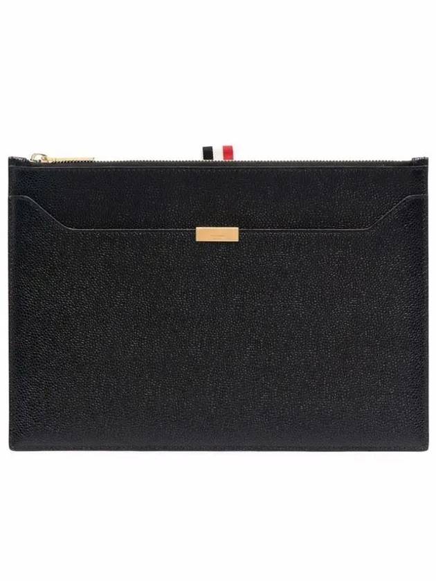 RWB Tab Leather Document Medium Clutch Bag Black - THOM BROWNE - BALAAN 6