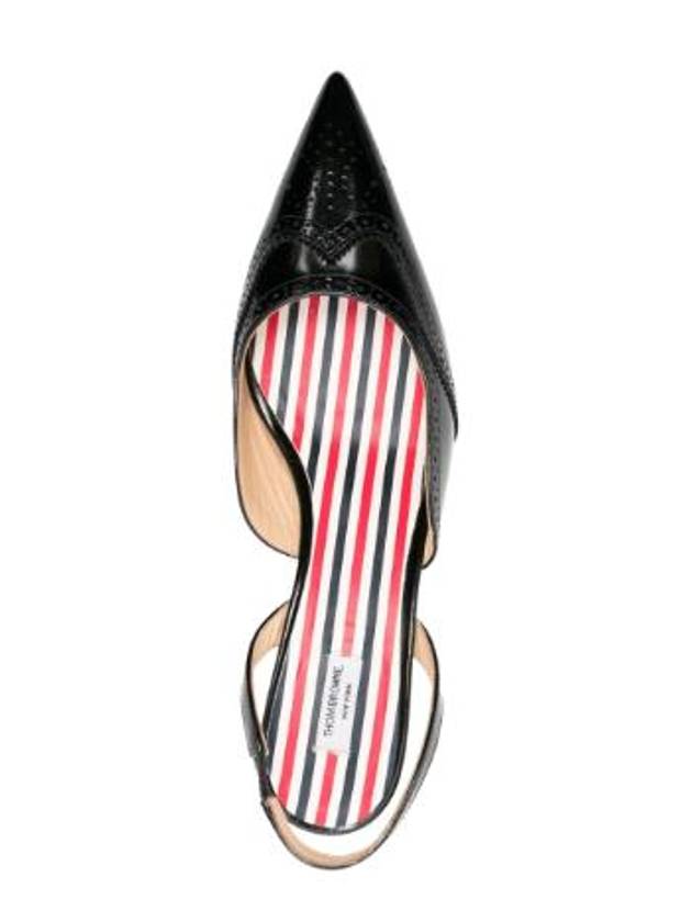 Pointed Toe Slingback Heels Black - THOM BROWNE - BALAAN 6