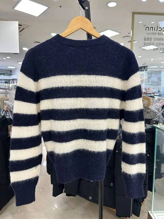 Women s Striped Alpaca Wool Knit Navy WPAAXF23100IAK - A.P.C. - BALAAN 2