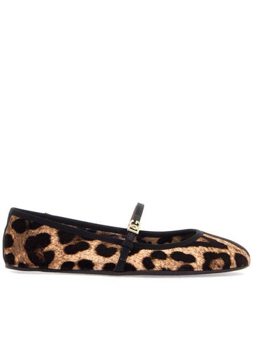 multicolor ballerinas in cotton and viscose with leopard print - DOLCE&GABBANA - BALAAN 1