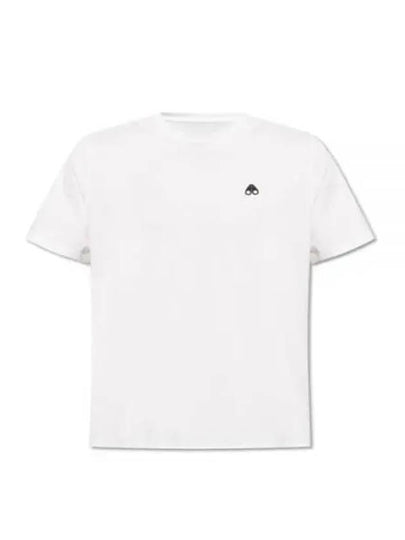 Satellite Logo Detail Crew Neck Short Sleeve T-Shirt White - MOOSE KNUCKLES - BALAAN 2