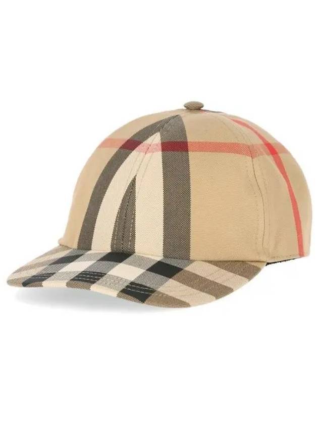 Embroidered Logo Check Cotton Ball Cap Beige - BURBERRY - BALAAN 2