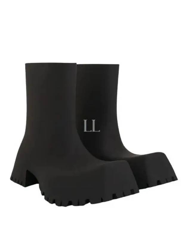 Square Toe Rubber Rain Boots Black - BALENCIAGA - BALAAN 2