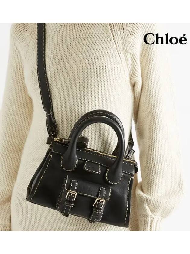 Women's Edith Leather Tote Bag Black - CHLOE - BALAAN 8