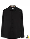 Embroidered EKD Stretch Cotton Long Sleeve Shirt Black - BURBERRY - BALAAN 2