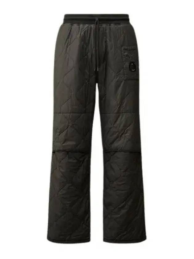 Diagonal Raised Fleece Mixed Quilted Track Pants Black - CP COMPANY - BALAAN 2